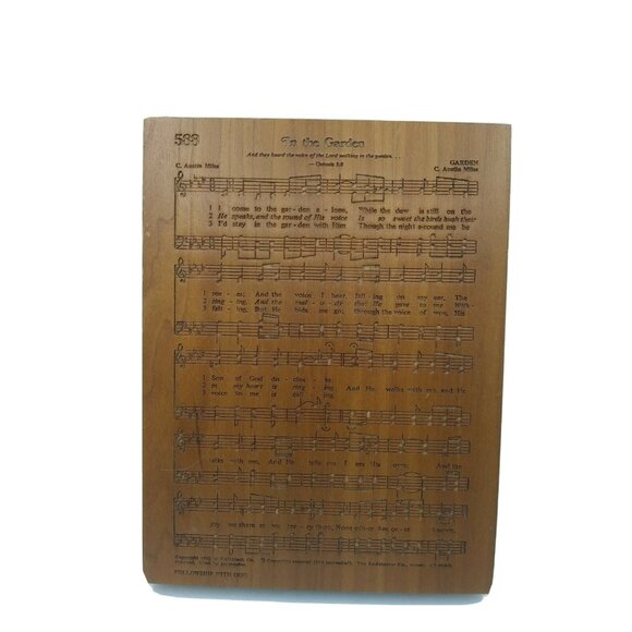 P.Graham Dunn Amish Cherry 1912 C. Miles "In the Garden" Laser 7"x 5.25" plaque - Picture 1 of 12